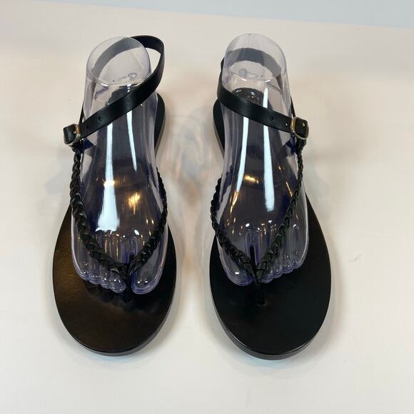 Jenni Kayne Leather Mila Braided Leather Thong Sandals Ankle Strap 41 / US 11 - Picture 5 of 8